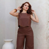 Conjunto Pantalona Couro Fake