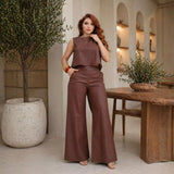 Conjunto Pantalona Couro Fake